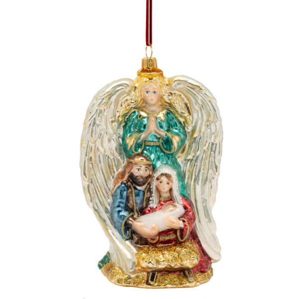 L1076 ŚWIĘTA RODZINA Z ANIOŁEM - KOLEKCJA Z 24K ZŁOTEM